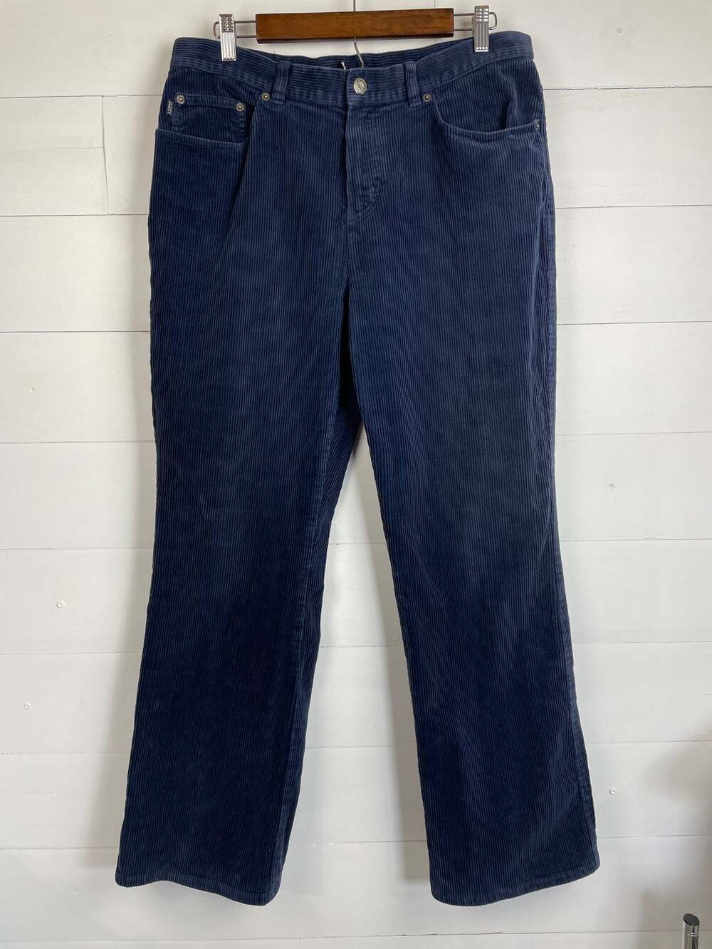 Vtg Lauren Jeans Co. Ralph Lauren Navy Blue wide-wale Cord Pants Womens Size 14